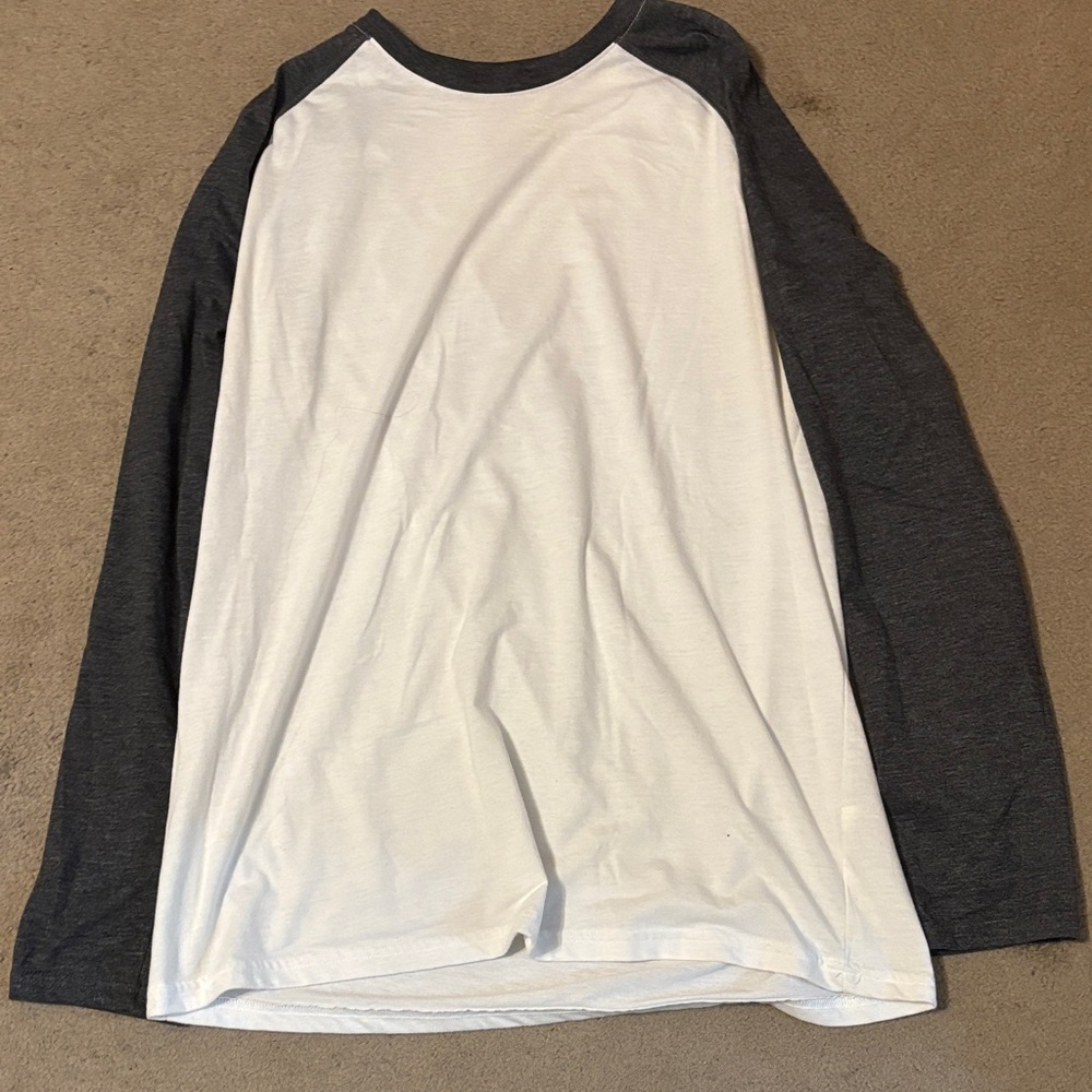 5 for $25! Athletic Works Men's White Body Raglan Long-Sleeve Tee